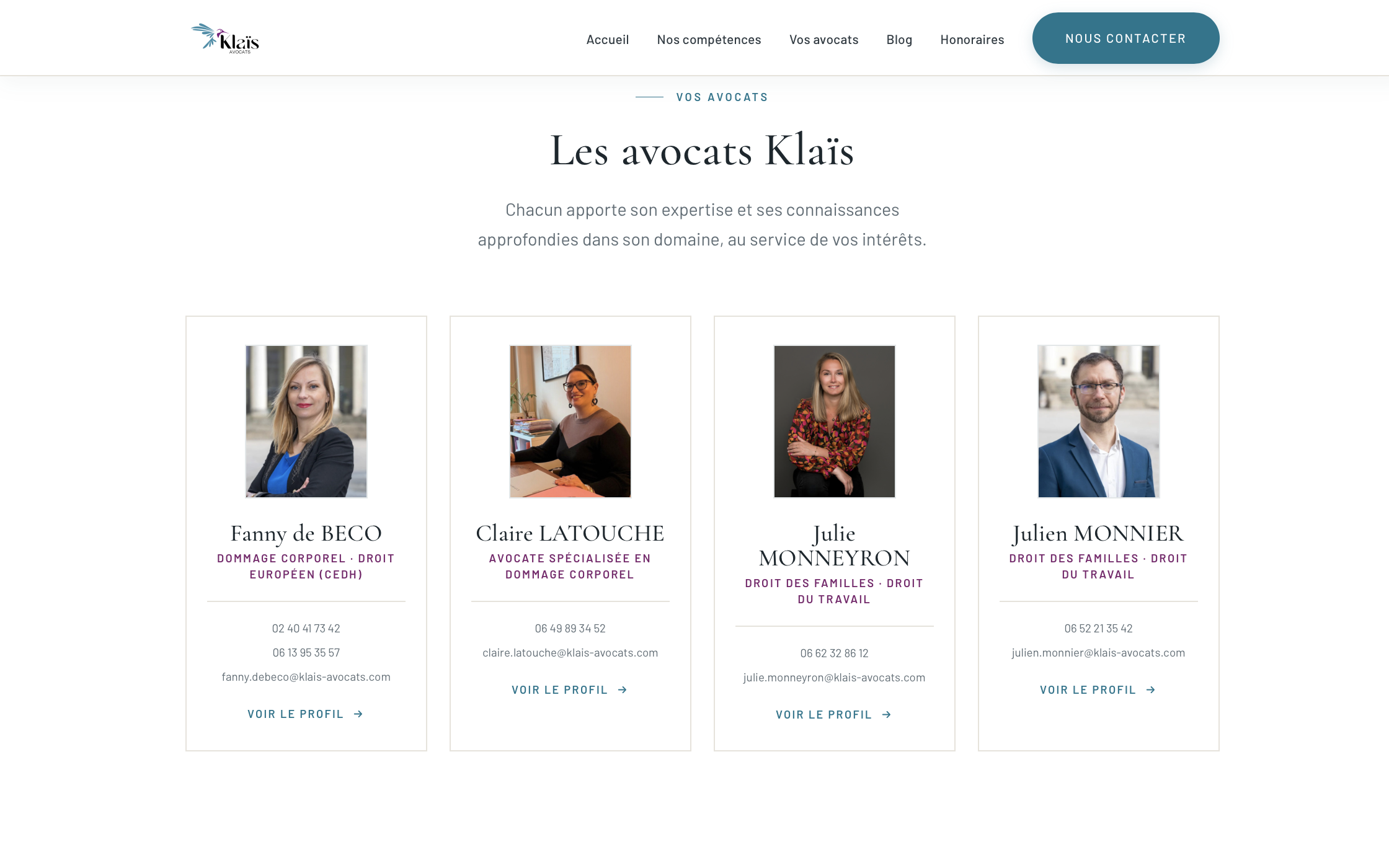 Site Klaïs Avocats conçu par KGN